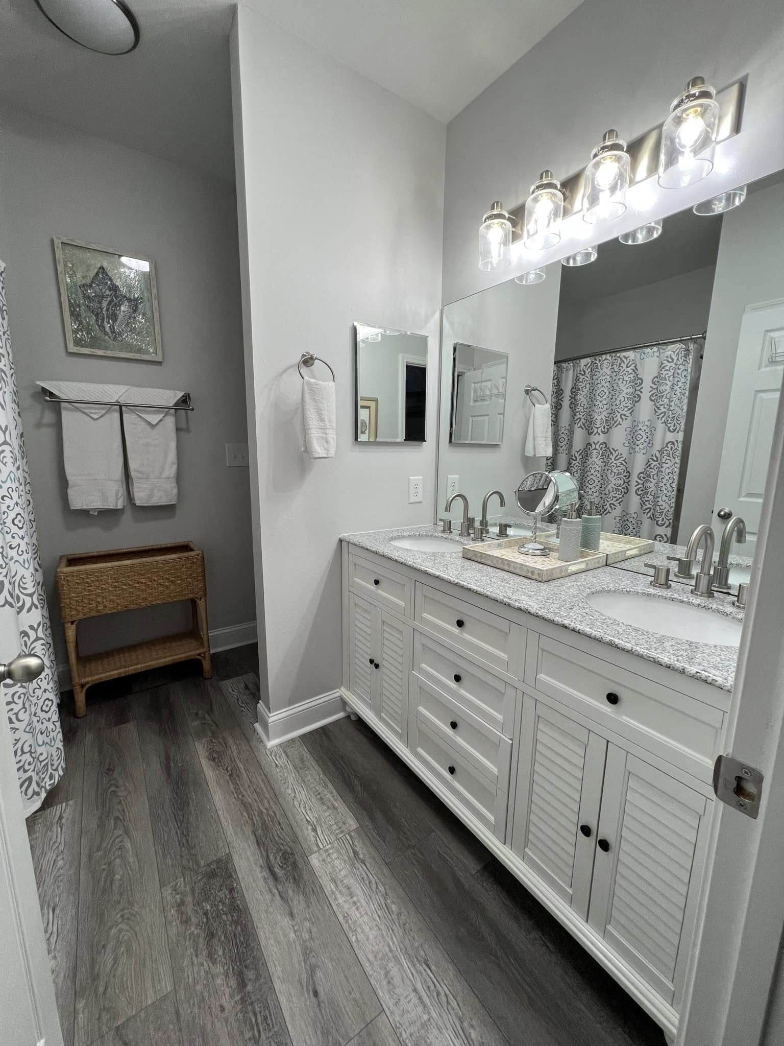Double-vanity master bathroom remodel
